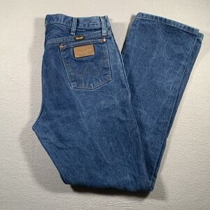 Vintage Wrangler 13MWZ Dark Wash Blue Denim Western Cowboy Jeans Men's 36x36